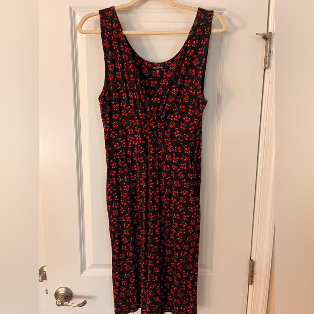 Garnet Hill M cherries dress with pockets